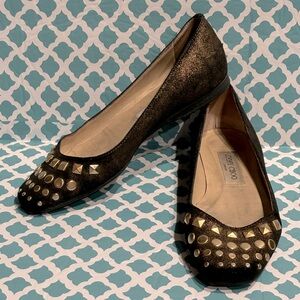 Jimmy Choo Bronze Studded Flats Size 7 1/2